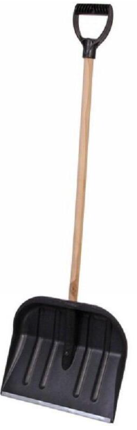 Лопата снеговая №3 пластик с оцинк. планкой c черенком  450х400 мм 
