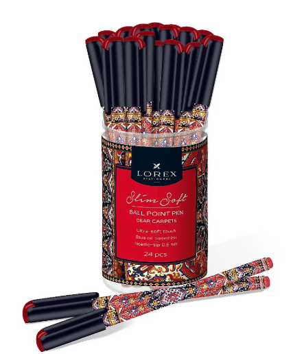 Ручка маслян. LOREX DEAR CARPETS Slim Soft синий 0,5 мм ассорти кругл. корп. ultra-soft touch игольч
