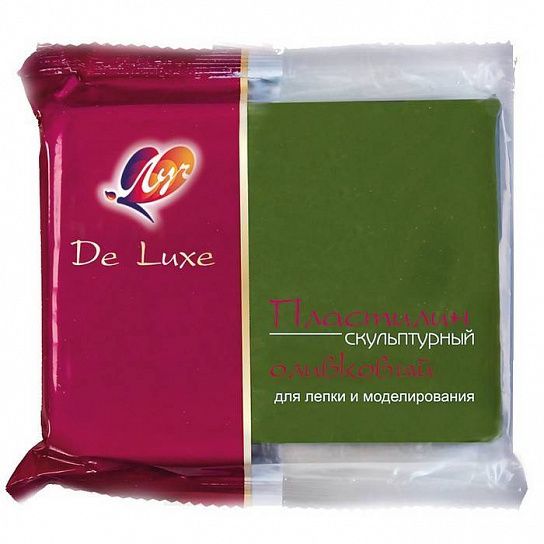 Пластилин скульптурный Луч De Luxe 1 цв. 300 г олив. 1/12