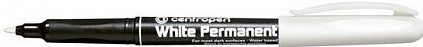 Маркер перманент. Centropen WHITE PERMANENT 1,2 мм белый пулевидный 1 шт 1/10