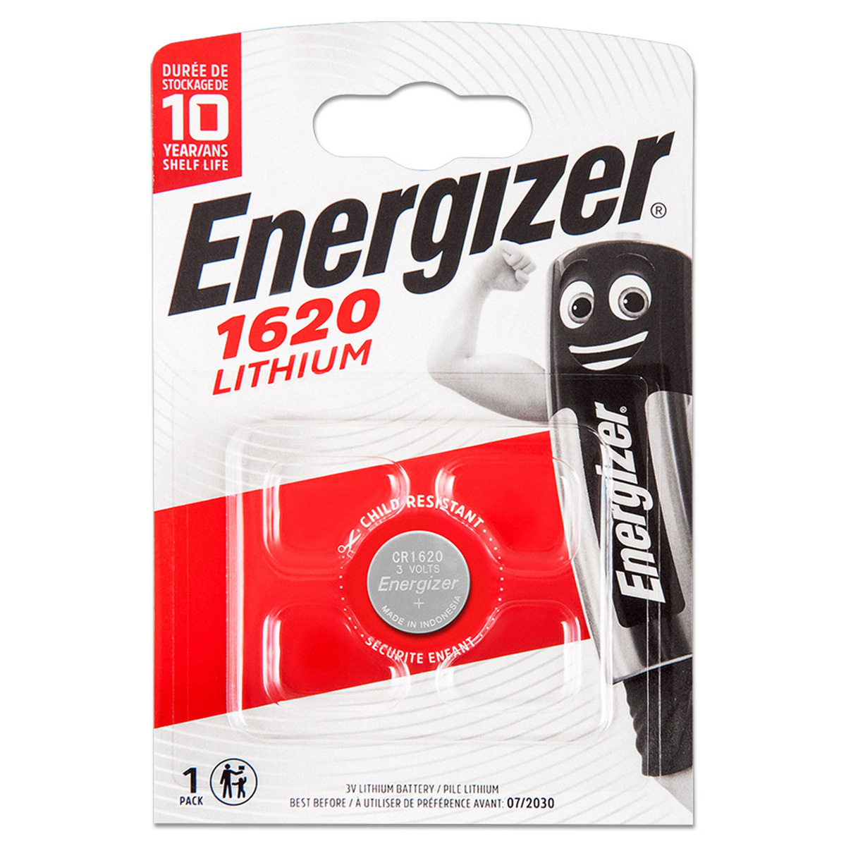 ENERGIZER Батарейка CR 1620 Lithium 1 шт/блистер