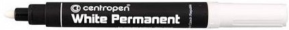 Маркер перманент. Centropen WHITE PERMANENT 2,5 мм белый круглый 1 шт 1/10