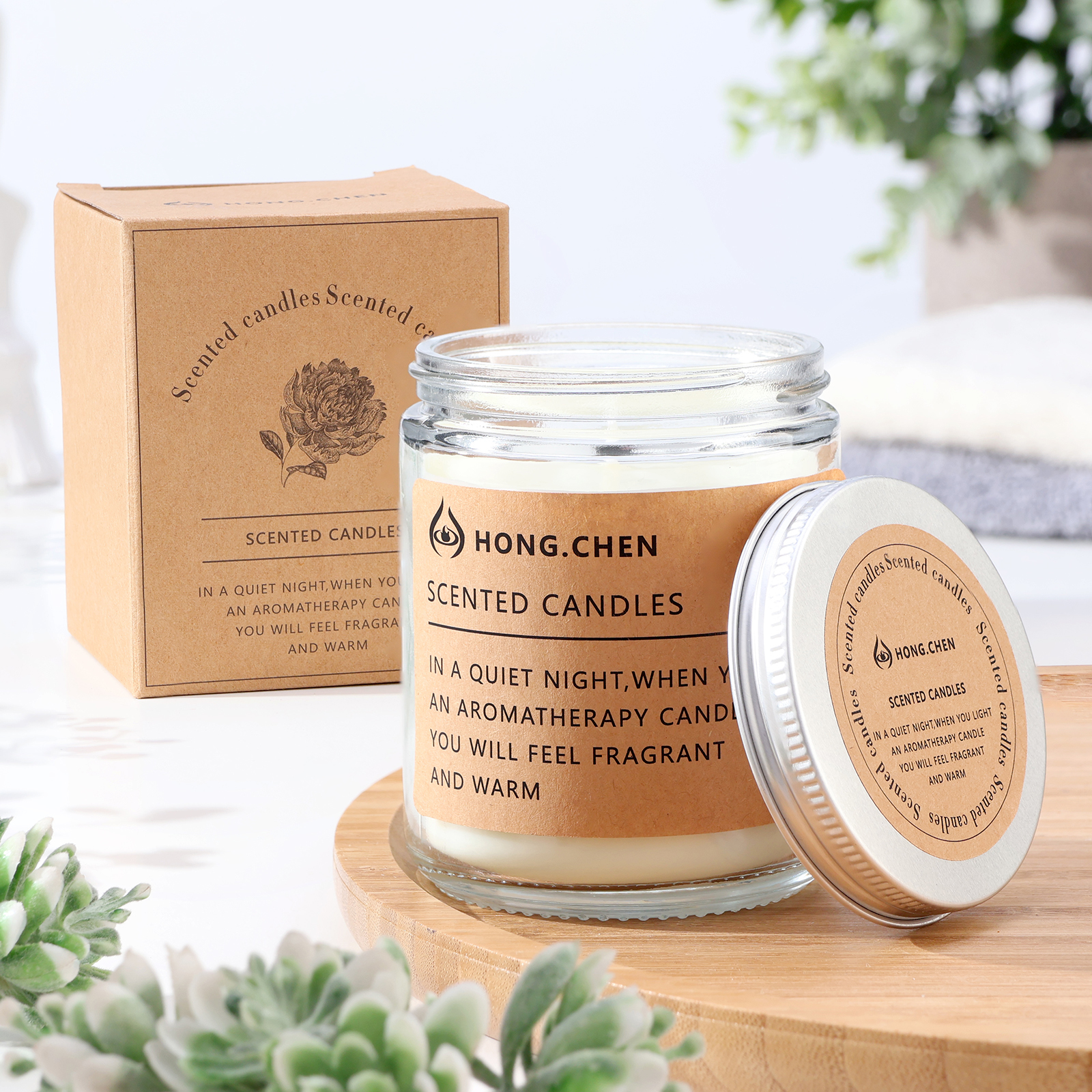 Ароматическая свеча в банке Hong. Chen, ваниль