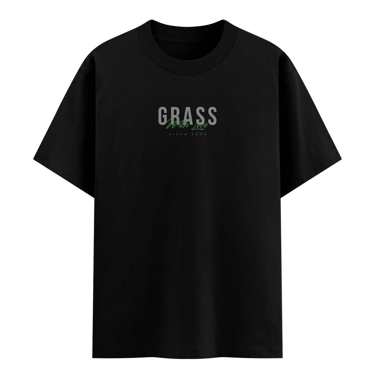 GRASS Футболка GRASS WITH LOVE v.2 черная размер S