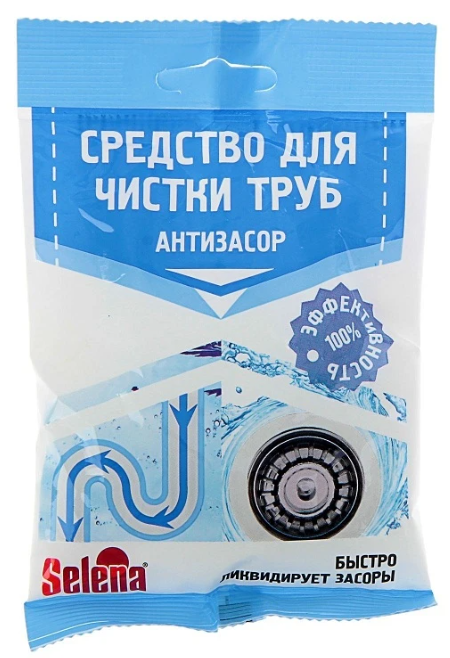 СЕЛЕНА Средство для прочистки труб Антизасор, 90 гр 