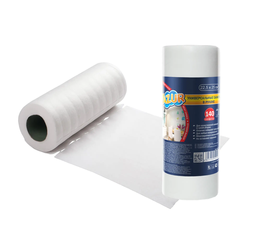 AZUR Салфетки универсальные в рулоне 140 шт 25х22,5 см
