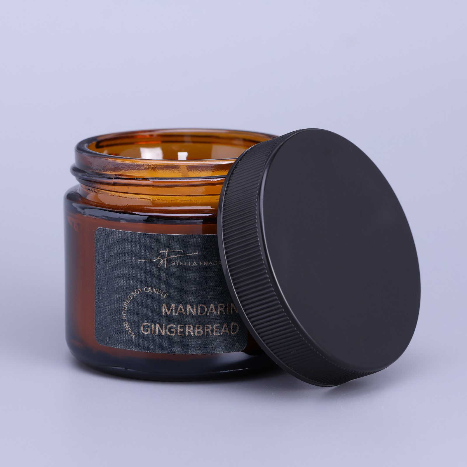 Ароматическая свеча в банке Mandarin gingerbread, соевый воск, мандарин, пряник 50 г