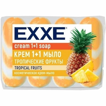 EXXE Крем-мыло 1+1 Тропические фрукты 4*75 гр