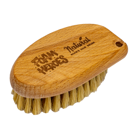 FOAM HEROES Щетка для очистки кожи 10,2х5,5см Natural Boar's Hair Brush 