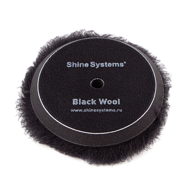 SHINE SYSTEMS Круг полировальный из черного меха Black Wool Pad, 125мм.