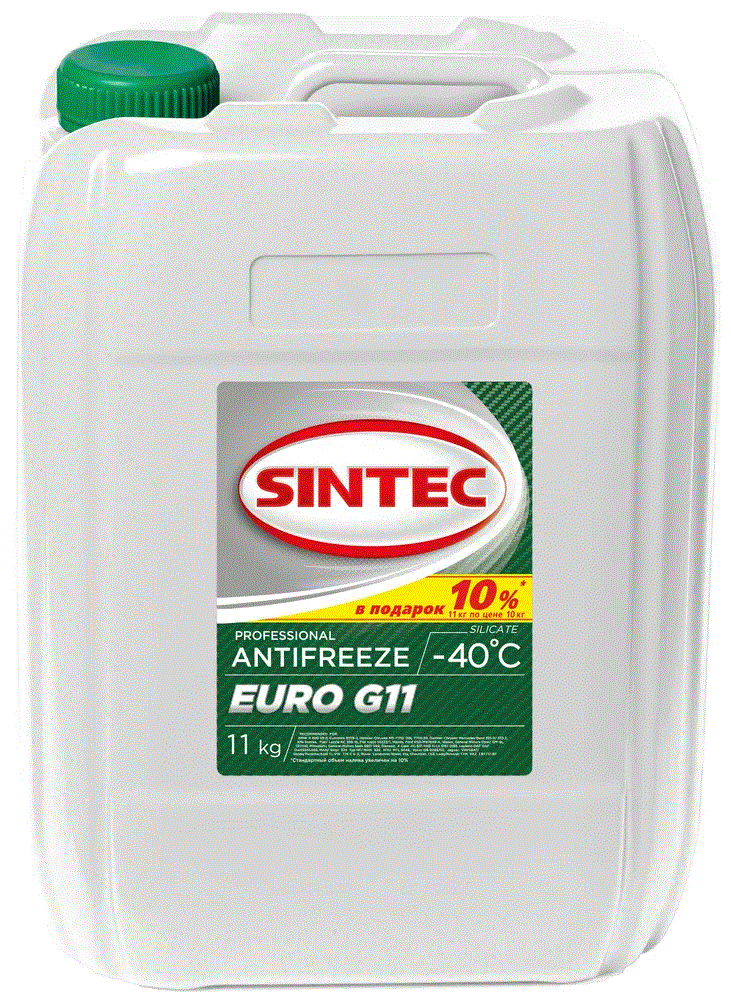 SINTEC Антифриз EURO G-11 зеленый 11кг 