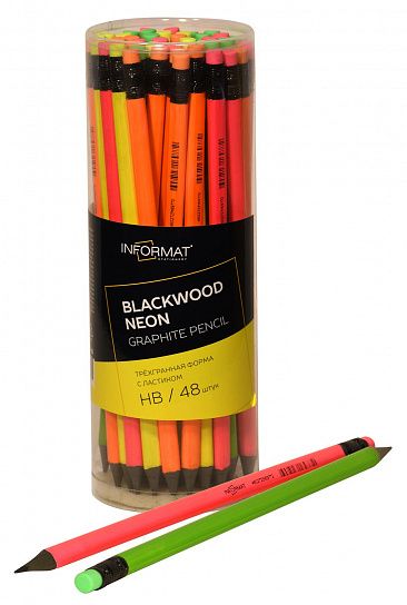 Карандаш чернографит. корпус пластик INFORMAT Blackwood НВ заточенный трехгранный 1/48