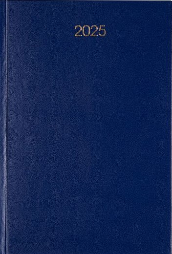 Ежедневник А5 дат. 2025г. LITE СИНИЙ 160 л. лин. синий тв. обл. б/винил, фольга 1/16
