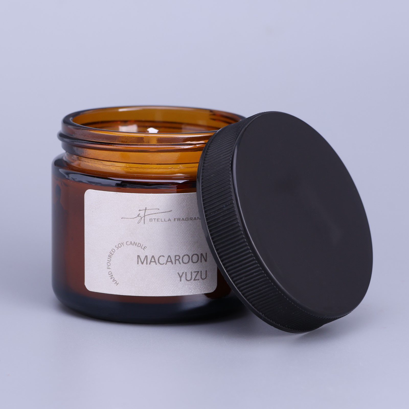 Ароматическая свеча в банке Macaroon yuzu, соевый воск, печенье и юзу 50 г