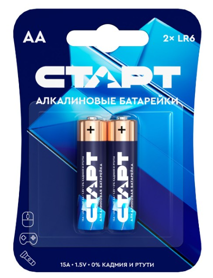 СТАРТ Батарейки LR6-BL2 BLUE АА 2шт/блист
