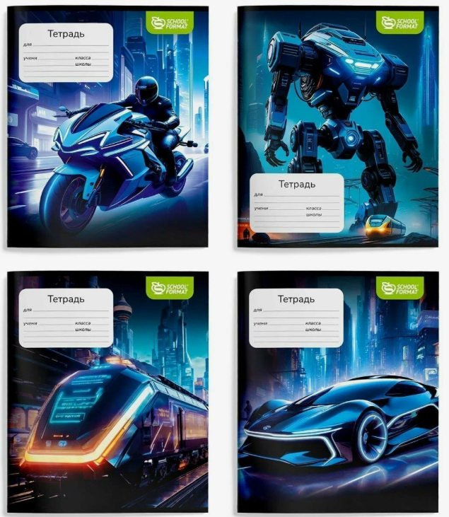 Тетрадь 12 л. кл. Schoolformat ТЕХНИКА БУДУЩЕГО мел. карт., ВД-лак