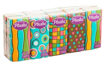 PLUSHE Платочки носовые Classic 2 сл, 10 листов, 10 шт/уп