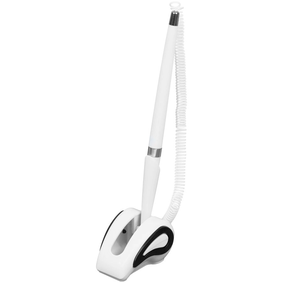 Ручка шариковая настольная ОfficeSpace белый корпус, белая подставка, европодвес 0,7 мм