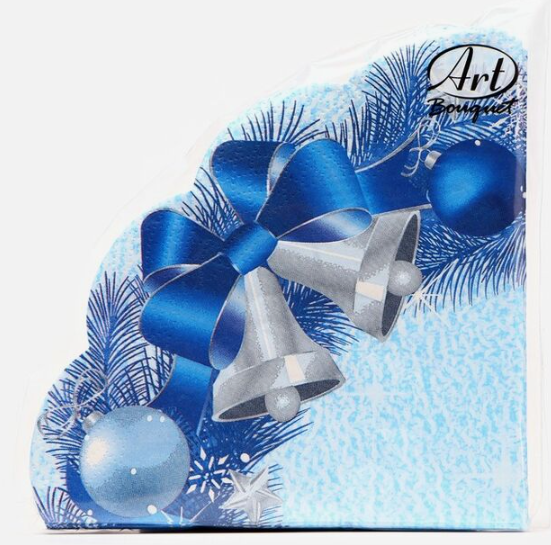 BOUQUET Салфетки 3 сл. 33х33 см. Новогодний венок 12 листов (1 пач.)