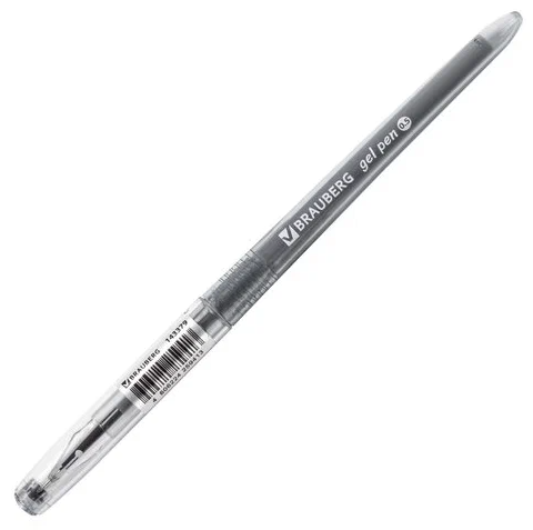 Ручка гелевая черная BRAUBERG diamond 0,5 мм 