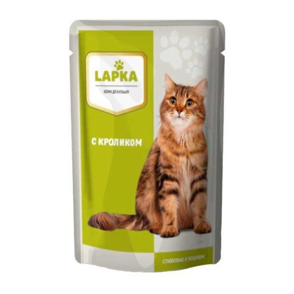 LAPKA Корм для кошек консервированный Кролик 85р 